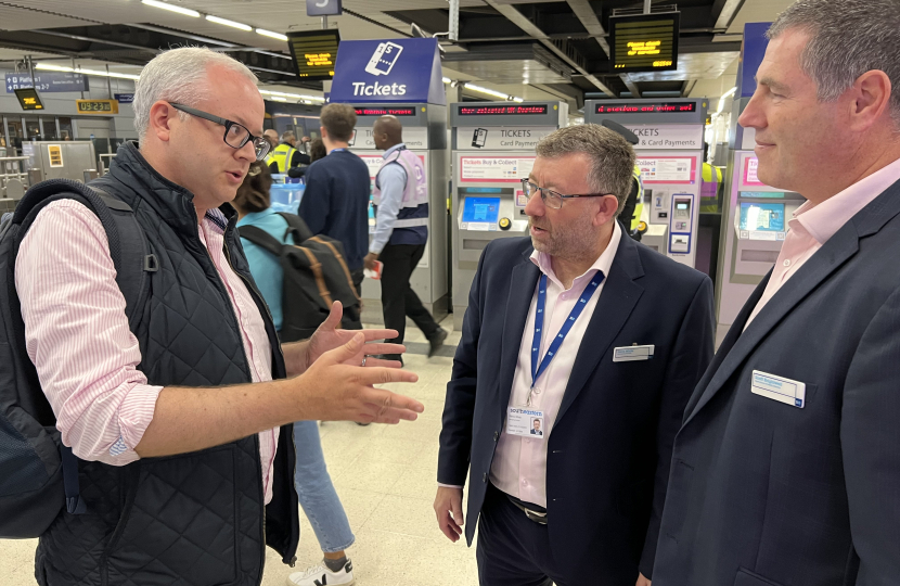 Councillor Matt Hartley lobbying Southeastern bosses