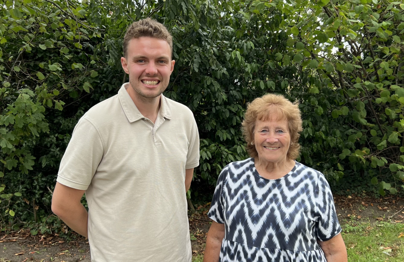 Charlie Davis with Cllr Pat Greenwell